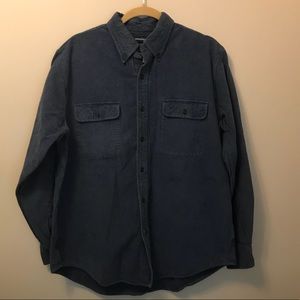 Lands’ End Men’s Blue Cotton Button Up